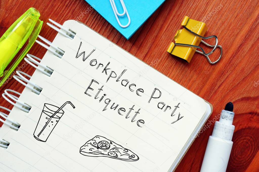 Workplace Party Etiquette  phrase on the page.