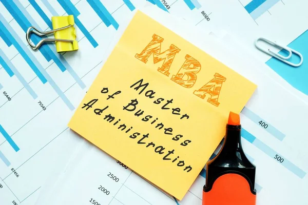 Business concept about Master of Business Administration MBA with phrase on the sheet.