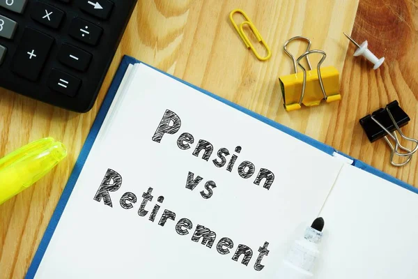 Pension Retirement Phrase Sheet — Stock Photo, Image