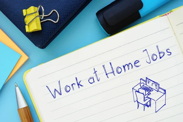Finanzkonzept Über Arbeit Hause Jobs Mit Unterschrift Auf Dem Zettel — Stockfoto