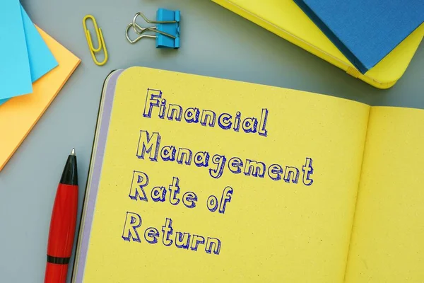 Financial Management Rate of Return  sign on the sheet.