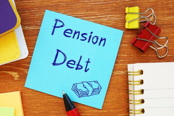 Foto Conceitual Sobre Pension Debt Com Texto Escrito — Fotografia de Stock