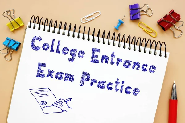 College Entrance Exam Practice inscription on the piece of paper.