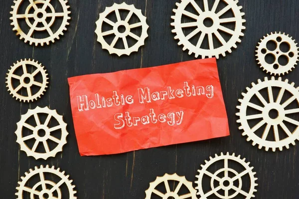 Concepto Financiero Sobre Estrategia Holística Marketing Con Signo Hoja — Foto de Stock