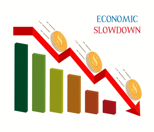 Desaceleración Económica Debido Covidio — Vector de stock