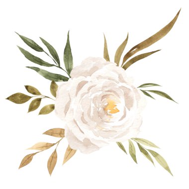 Sonbahar buketi beyaz arkaplanda izole edilmiş