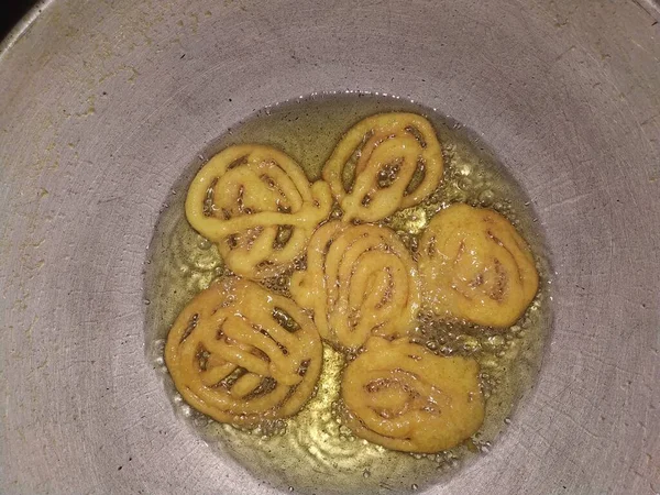 Indien Doux Jalebi Zalebia Mangé Comme Nourriture Rue Pour Petit — Photo