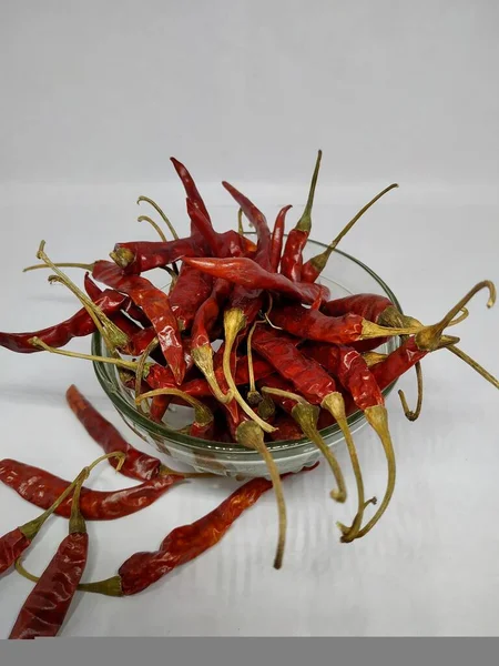 Dry Red Chilli Peppers Isolated White Background Stock Photo Photo — Stock Photo, Image