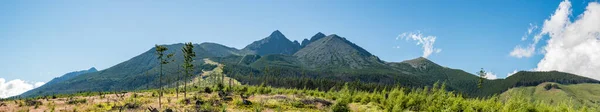 Panorama Des Hautes Montagnes Tatra Avec Vacances Lomnicky Stit — Photo