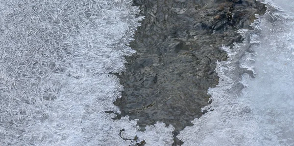 Ice Crust Creek Water — Stock Photo, Image