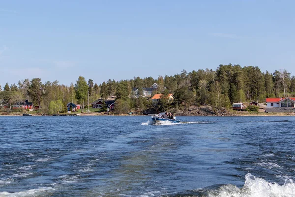 Σουηδία Στη Φύση Μια Λίμνη Μια Βάρκα — Φωτογραφία Αρχείου