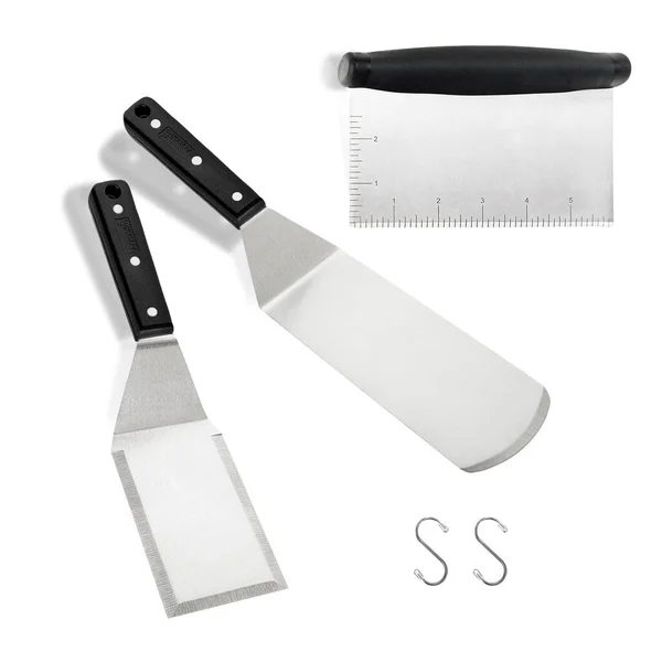 Barbecue Szerszámok Kaparó Spatula Acél Grill — Stock Fotó