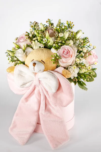 Oeuf Pâques Lapin Mariage Bébé Garçon Douche Fille Bouquet Fleurs — Photo