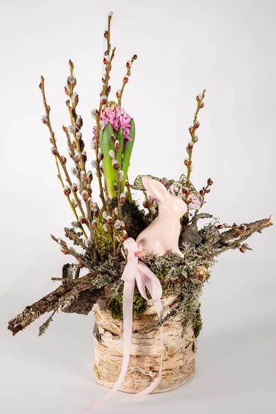 Huevo Pascua Conejito Boda Bebé Niño Ducha Niña Ramo Flores — Foto de Stock