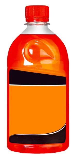 Big Bottle Colorful Liquid White Background Isolated — Stock Photo, Image