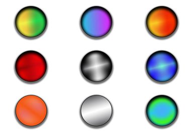 Gölgeli farklı renkte düğmeler