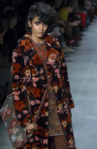 Anna Sui εμφάνιση - φθινόπωρο χειμώνα 2018, Νέα Υόρκη εβδομάδα μόδας — Φωτογραφία Αρχείου