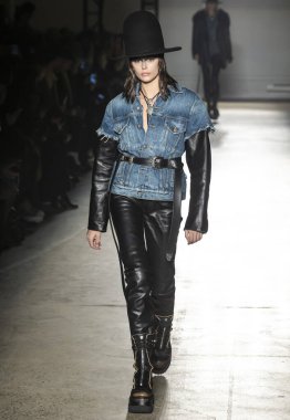 New York, New York - February 08, 2020: Kaia Gerber walks the runway at R13 Fall Winter 2020 Fashion Show