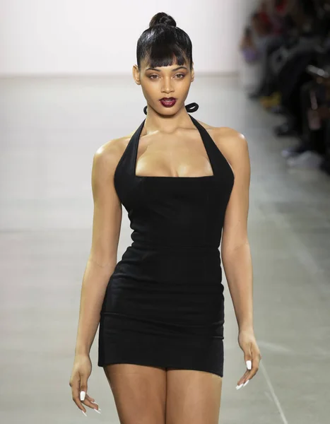 New York New York Feb 2020 Danielle Herrington Walks Runway — Stock Photo, Image