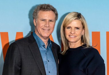 New York, New York - 12 Şubat 2020: Will Ferrell ve Viveca Paulin SVA Tiyatrosu 'nda 