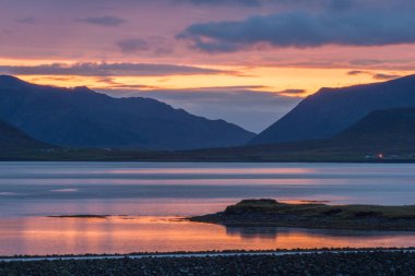 Snaefellsnes Yarımadası, Batı İzlanda 'da Muhteşem Gün Doğumu.