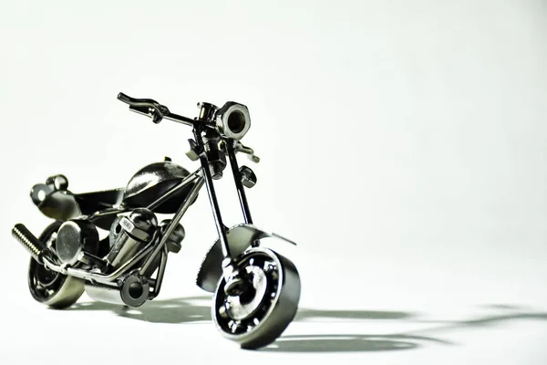 Modelo Motocicleta Fundo Branco — Fotografia de Stock