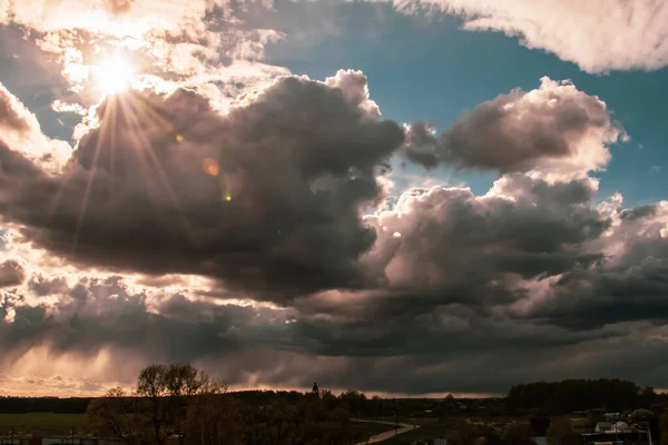 Stortregen Met Onweer Komen Eraan — Stockfoto