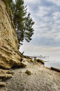 Kıyıdaki sarp kayalıklar