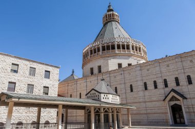 NAZARETH, ISRAEL - CIRCA MAYIS 2018: Nasıra 'daki Annunciation Bazilikası Mayıs 2018.