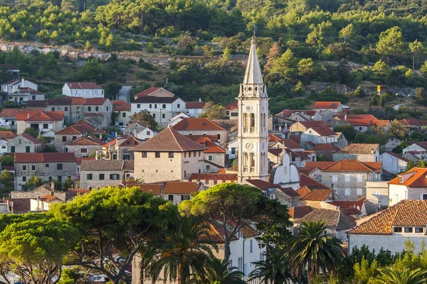 Hırvatistan Hvar Adasındaki Hvar Kasabasının Güzel Manzarası Ağustos 2016 Hvar — Stok fotoğraf