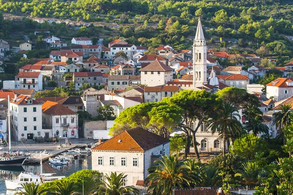 Hermosa Vista Ciudad Hvar Isla Hvar Croacia Circa Agosto 2016 — Foto de Stock