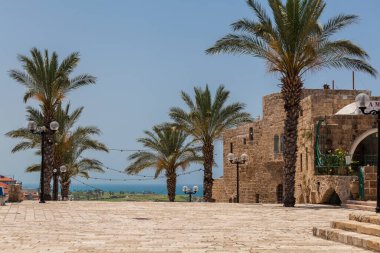 TEL AVIV, ISRAEL - CIRCA MAYIS 2018: İsrail 'deki Tel Aviv Eski Jaffa' nın güzel manzarası Mayıs 2018 civarında Tel Aviv 'de.