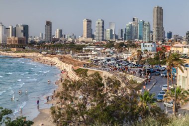 TEL AVIV, ISRAEL - CIRCA MAYIS 2018: İsrail 'deki Tel Aviv' in güzel manzarası Mayıs 2018 civarında Tel Aviv 'de.
