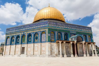 JERUSALEM, ISRAEL - CIRCA MAYIS 2018: Kudüs 'teki Kaya Kubbe manzarası, İsrail yaklaşık Mayıs 2018.