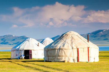 Song Kul - Kırgızistan 'ın Tian Shan Dağları' ndaki yüksek alp gölü