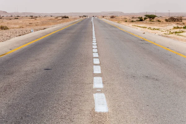 Vista Del Camino Través Del Desierto Del Néguev Israel — Foto de Stock