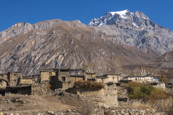 Purang Nepal Circa Listopad 2013 Widok Wioskę Purang Wokół Muktinath — Zdjęcie stockowe