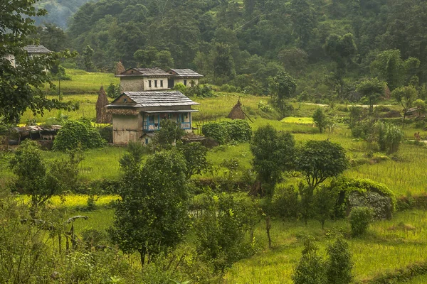 Kenja Nepal Circa Oktober 2013 Dorf Auf Dem Weg Nach — Stockfoto