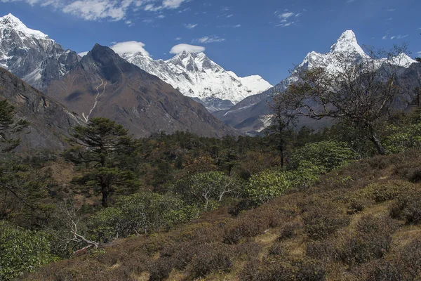 Namche Bazar Nepal Circa Oktober 2013 Över Himalaya Everest Lhotse — Stockfoto