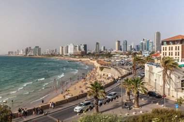 TEL AVIV, ISRAEL - CIRCA MAYIS 2018: İsrail 'deki Tel Aviv' in güzel manzarası Mayıs 2018 civarında Tel Aviv 'de.