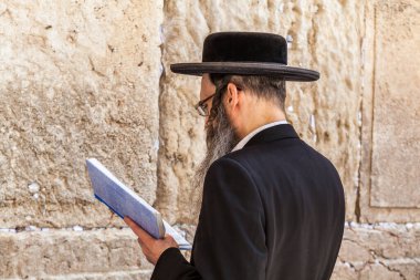 JERUSALEM, ISRAEL - CIRCA MAYIS 2018: Kudüs 'teki Batı Duvarı manzarası, İsrail yaklaşık Mayıs 2018' de Kudüs 'te.