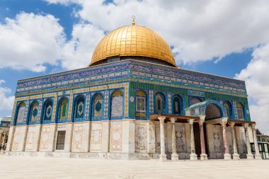 JERUSALEM, ISRAEL - CIRCA MAYIS 2018: Kudüs 'teki Kaya Kubbe manzarası, İsrail yaklaşık Mayıs 2018.