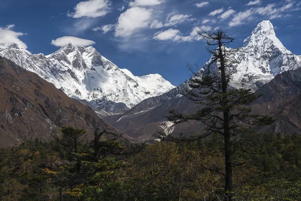 Namche Bazar Nepal Circa Oktober 2013 Över Himalaya Everest Lhotse — Stockfoto