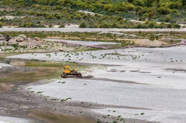 Wachan Koridoru boyunca Pamir, Afganistan ve Panj Nehri 'nin güzel manzarası