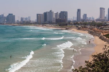 TEL AVIV, ISRAEL - CIRCA MAYIS 2018: İsrail 'deki Tel Aviv' in güzel manzarası Mayıs 2018 civarında Tel Aviv 'de.