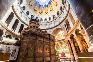 JERUSALEM, ISRAEL - CIRCA MAYIS 2018: Kutsal Mezar Kilisesi