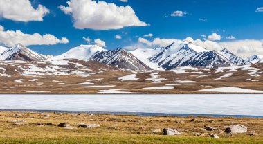 Kırgızistan 'ın Issyk Kul Bölgesinde Barskoon (Arabel) Syrts