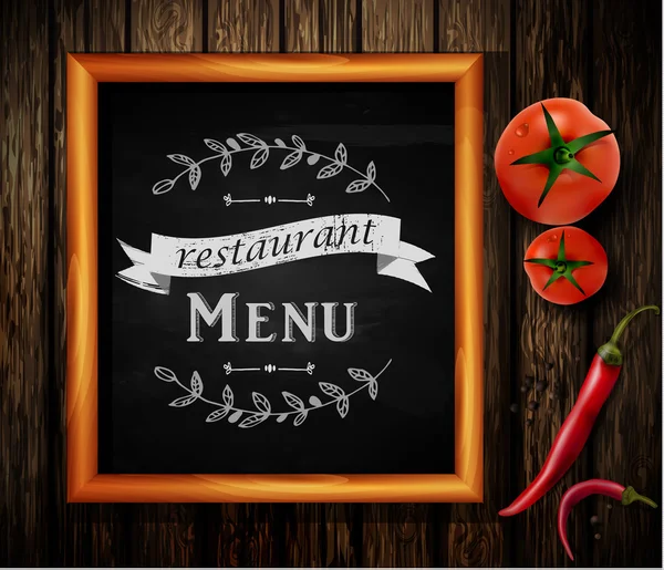 Menu on Chalkboard — Stock Vector