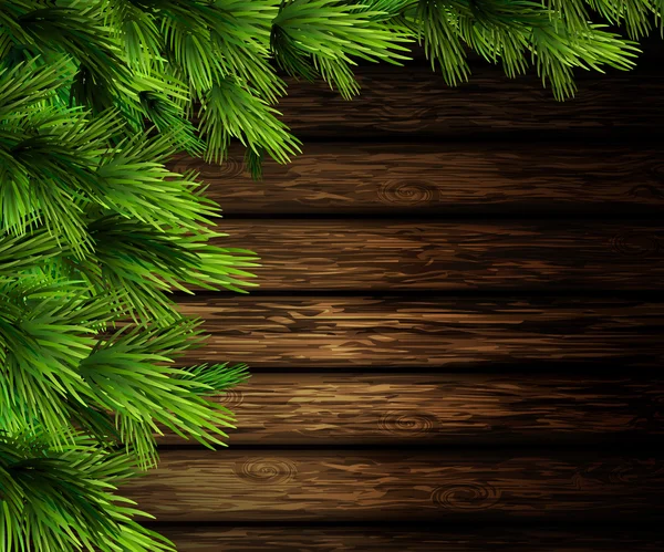 Natal Ano Novo design fundo de madeira —  Vetores de Stock