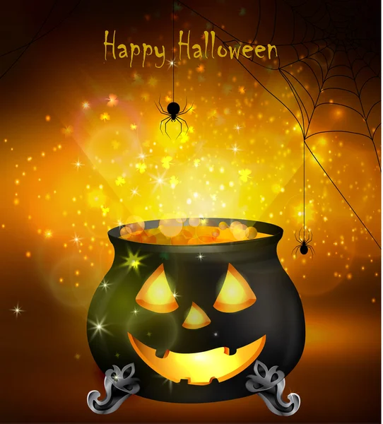 Halloween witches cauldron — Stock Vector